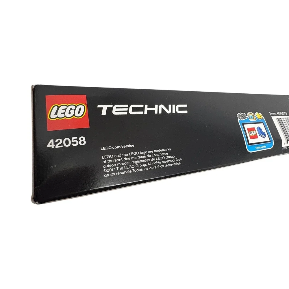 LEGO Technic Stunt Bike 42058 Pull-Back Motorcycle Building Set 140 Pcs New